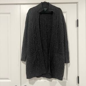 Lauren Ralph Lauren Women's Grey Wool Cashmere Knit Cardigan in‎ Grey Size P/M